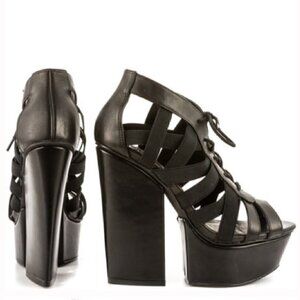 Shelly London Strappy Platform Heels Ankle Boot